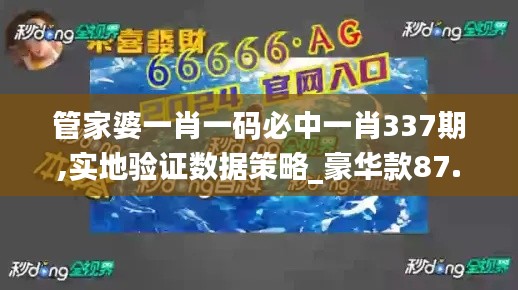管家婆一肖一码必中一肖337期,实地验证数据策略_豪华款87.741-9