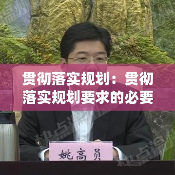 贯彻落实规划：贯彻落实规划要求的必要程序 