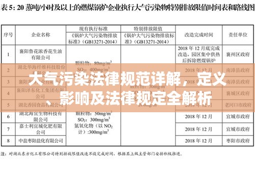 大气污染法律规范详解，定义、影响及法律规定全解析