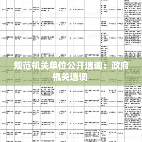 规范机关单位公开选调：政府机关选调 