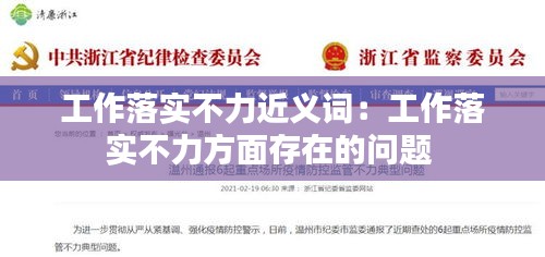 工作落实不力近义词：工作落实不力方面存在的问题 