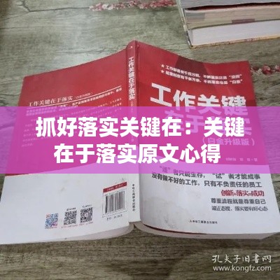 抓好落实关键在：关键在于落实原文心得 