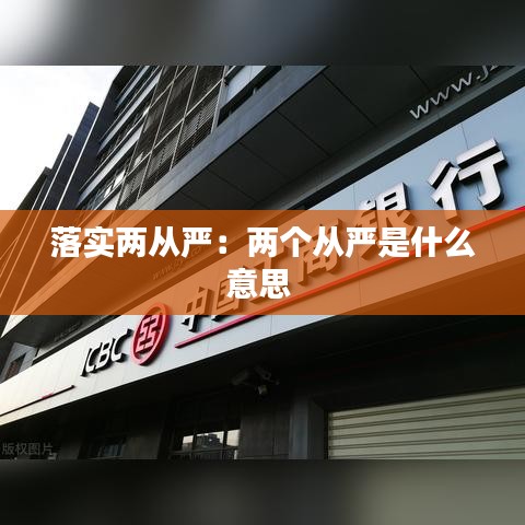 落实两从严：两个从严是什么意思 