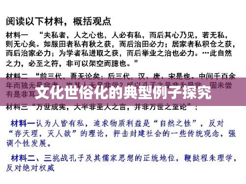 文化世俗化的典型例子探究