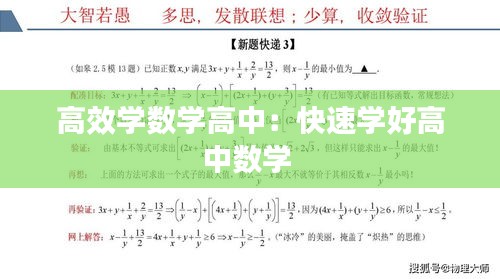 高效学数学高中：快速学好高中数学 