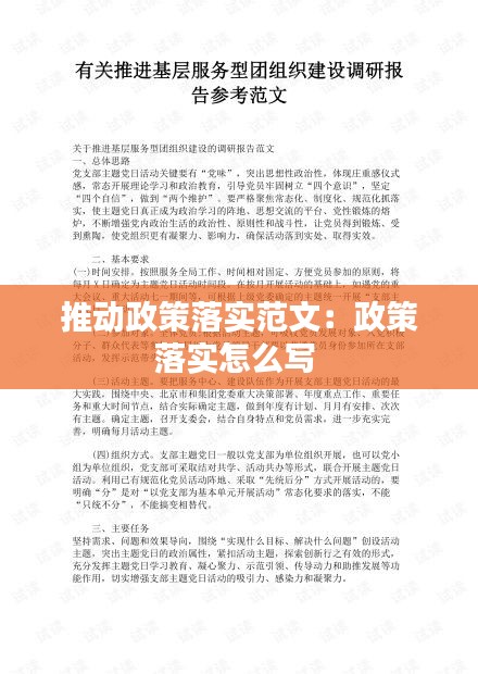 推动政策落实范文：政策落实怎么写 