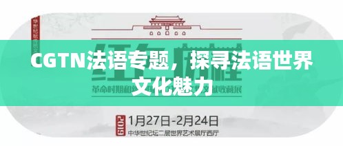 CGTN法语专题，探寻法语世界文化魅力