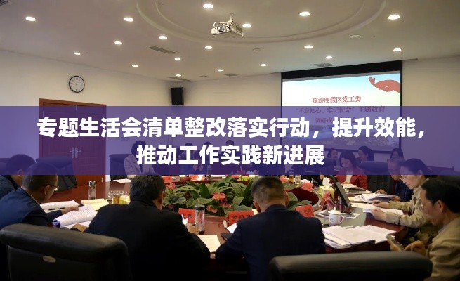 专题生活会清单整改落实行动，提升效能，推动工作实践新进展