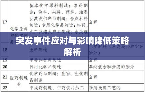 突发事件应对与影响降低策略解析