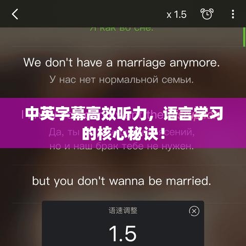 中英字幕高效听力，语言学习的核心秘诀！