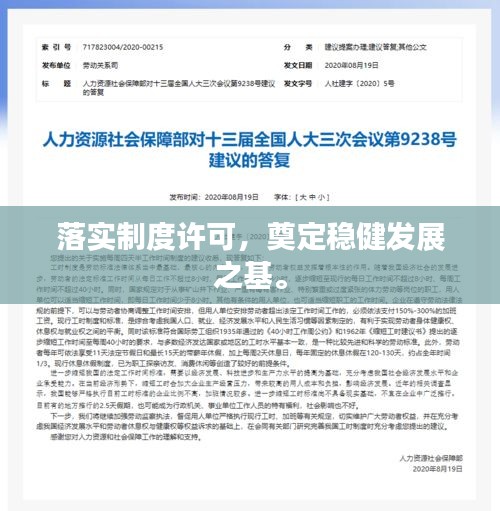 落实制度许可，奠定稳健发展之基。