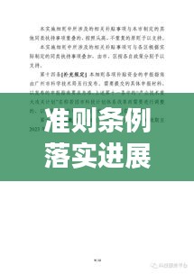 准则条例落实进展报告，实施成效与未来展望