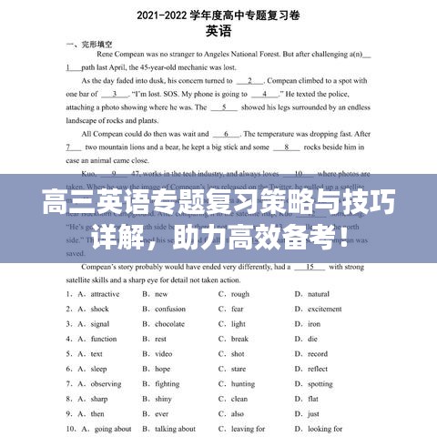 高三英语专题复习策略与技巧详解，助力高效备考！