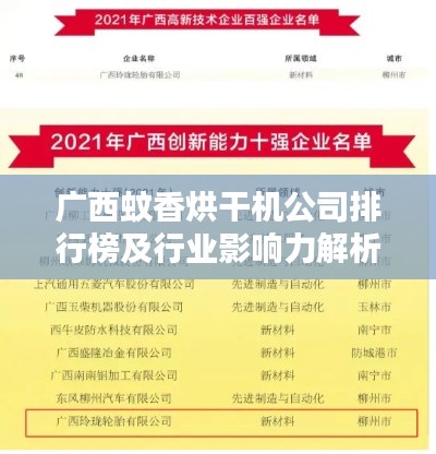 广西蚊香烘干机公司排行榜及行业影响力解析