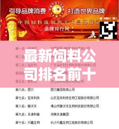 最新饲料公司排名前十榜单揭晓！